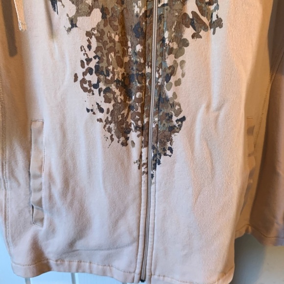Crew neck patterned zip up - Picture 4 of 5